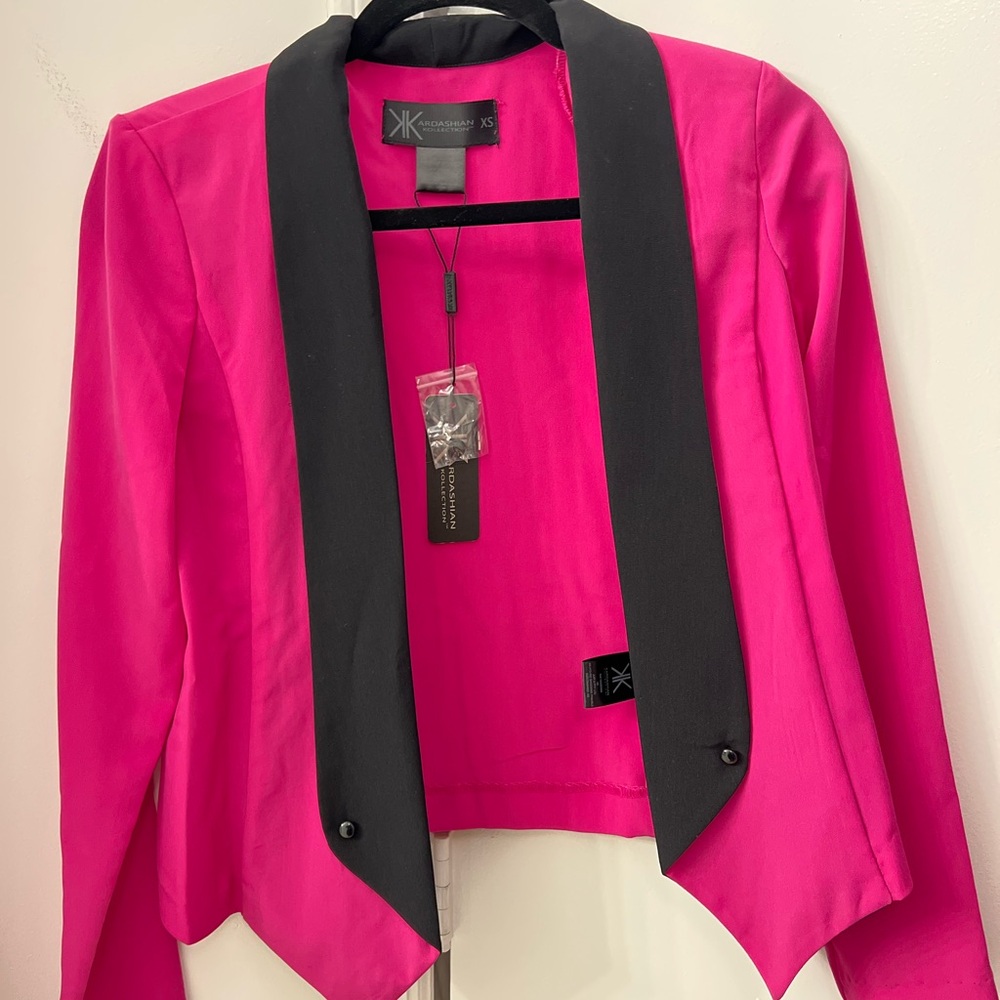 Kardashian Kollection Fuchsia and Black Blazer